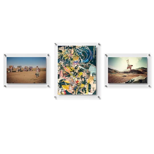 Wexel Art Mixed Double Panel Acrylic Floating Frames Set of 3
